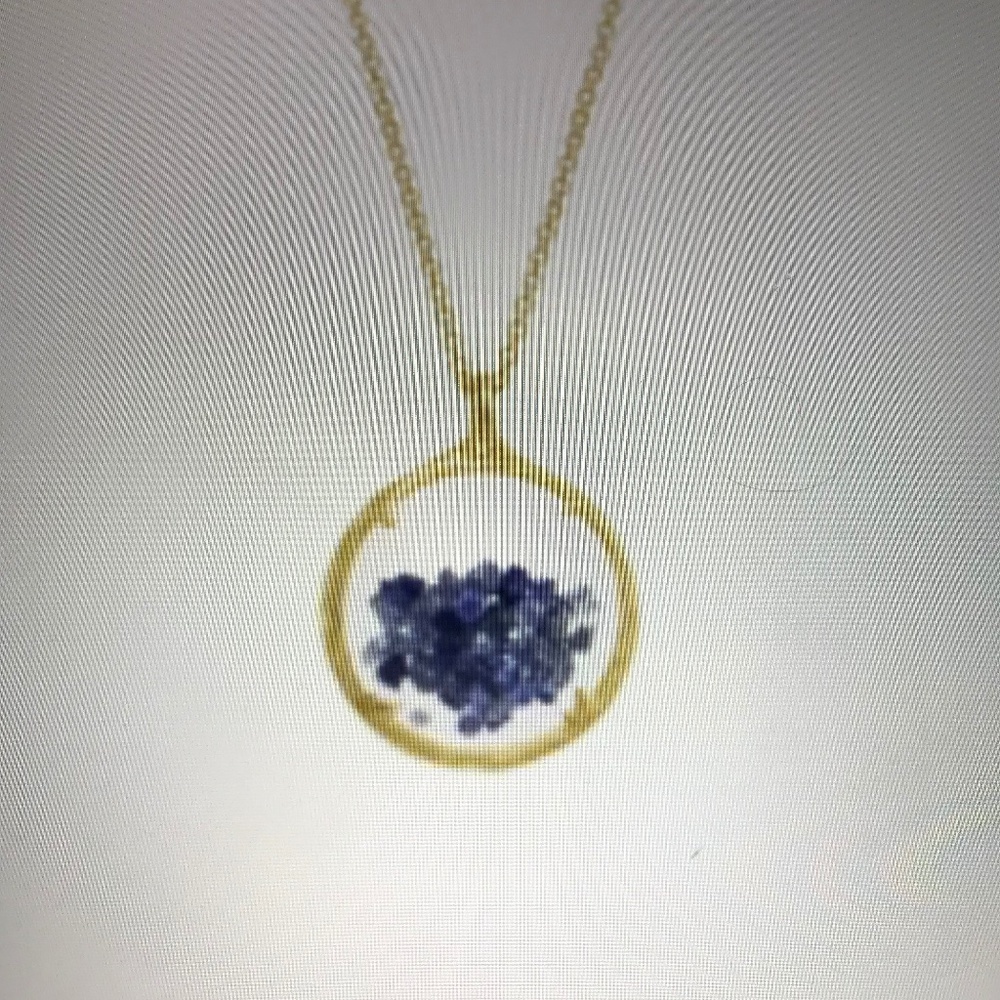 New Catherine Weitzman Large 18” September Birthstone Crystal Dome Necklace